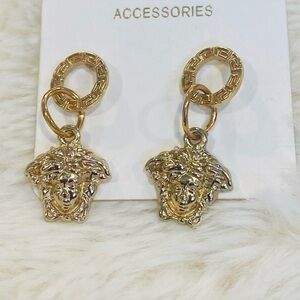 Dainty Gold Medusa-Style Earrings Women's Fashion Jewelry. Free jewelry gift🎁